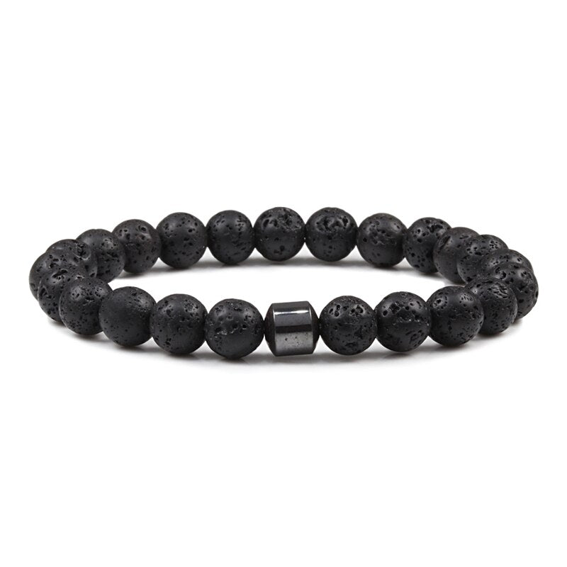 Men Natural Rock Stone Bracelet