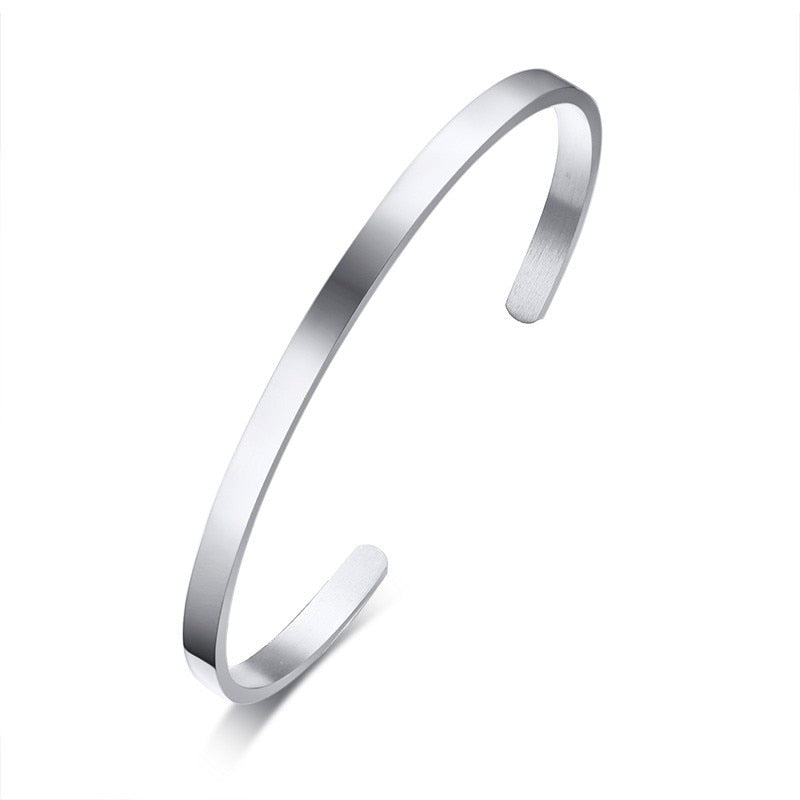 SILVERLY CROSS CUFF BRACELET STAINLESS STEEL SIDEWAYS CROSS BRACELET