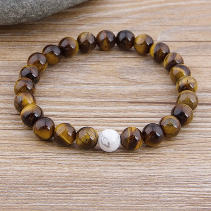 Marble Bead Tiger Eye Bead Blue Bead Lava Natural Stone Bead Bracelet