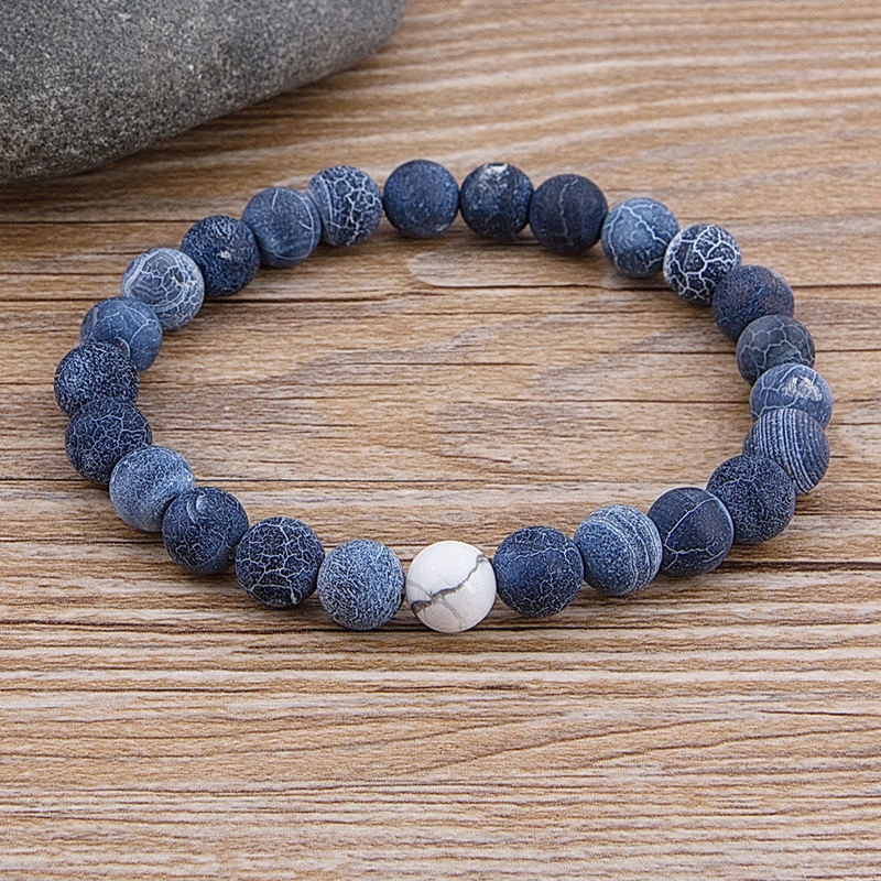 Marble Bead Tiger Eye Bead Blue Bead Lava Natural Stone Bead Bracelet