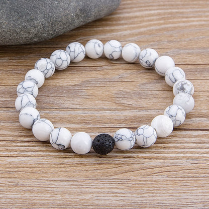 Marble Bead Tiger Eye Bead Blue Bead Lava Natural Stone Bead Bracelet