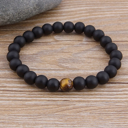 Marble Bead Tiger Eye Bead Blue Bead Lava Natural Stone Bead Bracelet