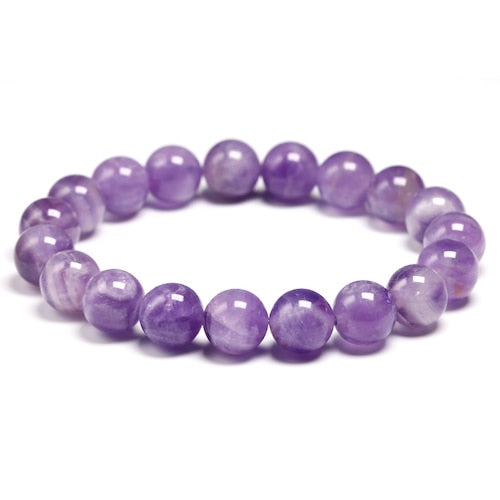 Natural Dream Amethysts Quartz Energy Light Purple GemStone Bracelet