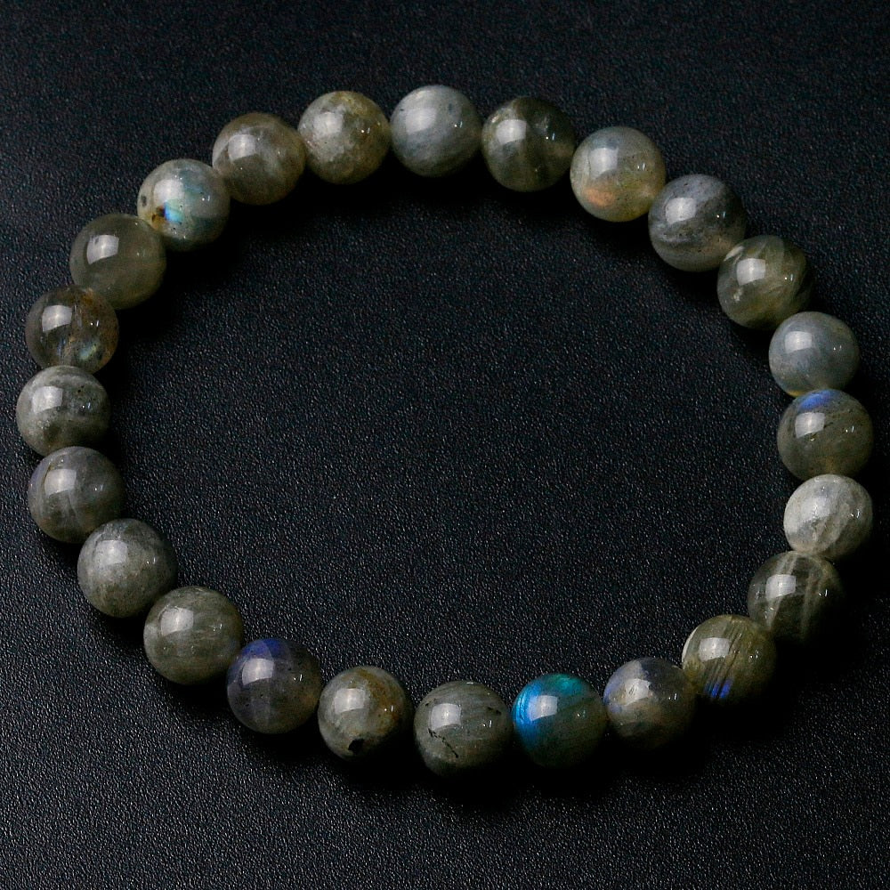 Lucky Gray Blue Stone Women Men Bracelet