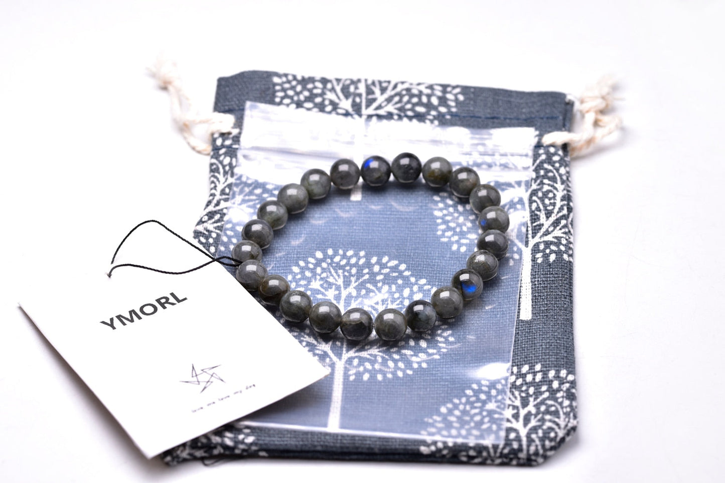 Lucky Gray Blue Stone Women Men Bracelet